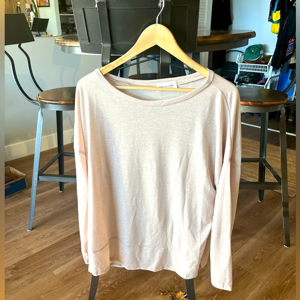 Saints & Hearts sheer beige long sleeve